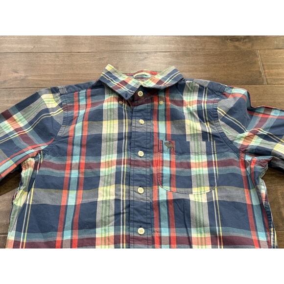 Abercrombie Fitch Muscle Mens Blue Red Plaid Button Up Long Sleeve Shirt Size M - Picture 4 of 9